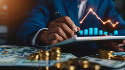 Bank raised interest rate, high investors invest money return investment. Mutual funds strategy increase revenue dividends. Business world, successful knowledge finance equity. Income pension to grow