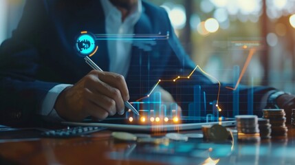 Bank raised interest rate, high investors invest money return investment. Mutual funds strategy increase revenue dividends. Business world, successful knowledge finance equity. Income pension to grow