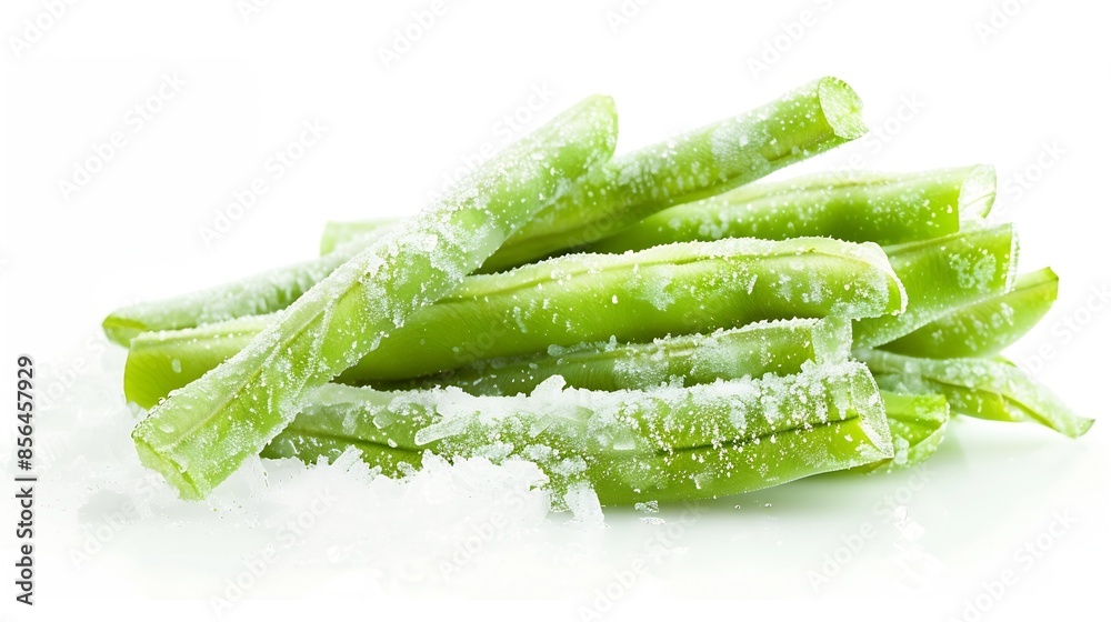 Poster deep freezing of vegetables frozen food vegetables frozen green beans frozen bunch of cut string bea