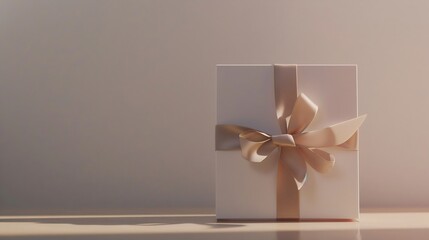 Greeting card mockup with gift box : Generative AI