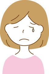 泣いている女性のイラスト
