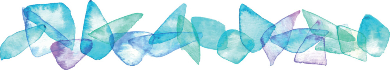 水彩タッチのシーグラスベクターイラスト。夏のシーグラスイラスト。涼しげな夏のフレーム背景。Sea glass vector illustration with watercolor touch. Summer sea glass illustration. Cool summer frame background.