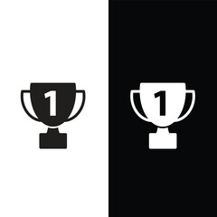 Trophy icon vector logo design illustration