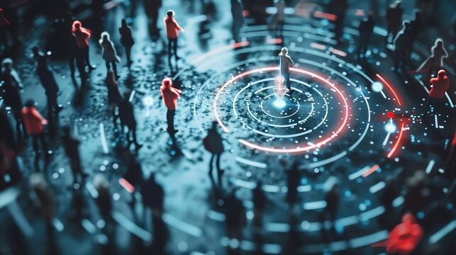 Customer relationship management CRM Population sampling for business research concept Marketing goals customer care services market segmentation big data discovery Target group settin : Generative AI