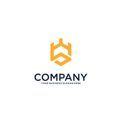 Obraz premium letter s logo design with castle