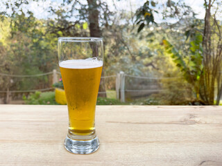 Glass glass with cold beer