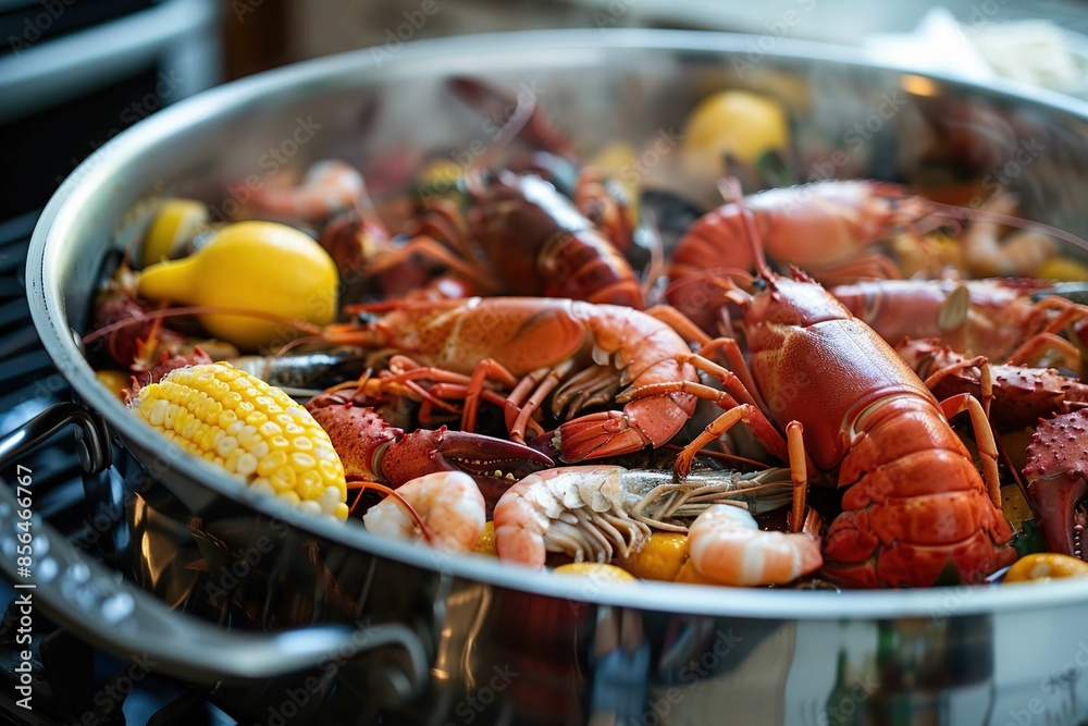 Wall mural seafood boil