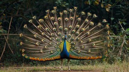 Obraz premium proud peacock, pavo real