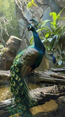Naklejka premium proud peacock, pavo real
