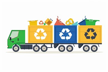 Naklejka premium Conceptual Recycle Flat Illustration created with Generative AI