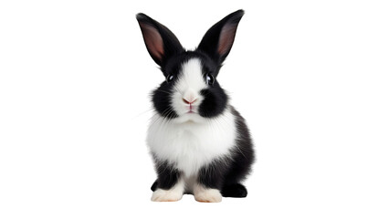 Black and white rabbit isolated on transparent background © The Stock Guy
