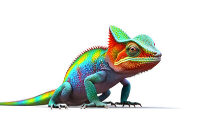 Fototapeta premium A colorful lizard with a green head