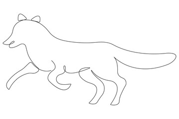 Fox continuous one line drawing vector illustration