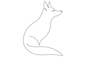 Fox continuous one line drawing vector illustration