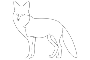 Fox continuous one line drawing vector illustration