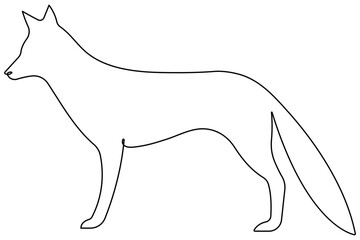 Fox continuous one line drawing vector illustration