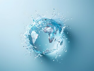 Interconnected Water Droplet Globe Visualizing Global Water Awareness Concept