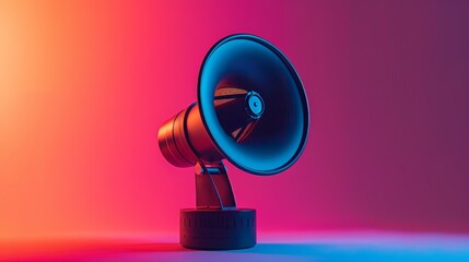 Modern Megaphone Against Vibrant Gradient Background