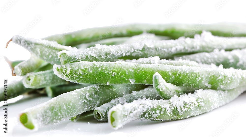 Poster deep freezing of vegetables frozen food vegetables frozen green beans frozen bunch of cut string bea