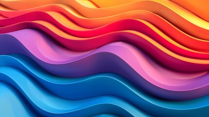 Fototapeta premium Undulating Waves of Vibrant Color Gradients in Harmonious Composition