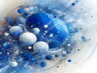 Abstract background with blue and white dots