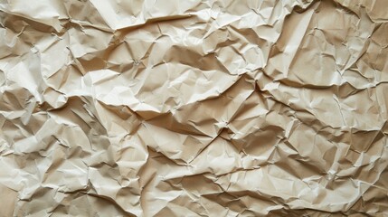 Obraz premium Craft paper background with crumpled beige texture and perforations