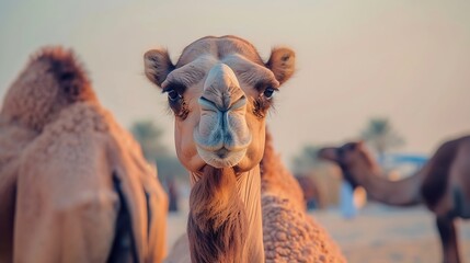 United Arab Emirates  Al Ain camel market  Camel Portrait : Generative AI