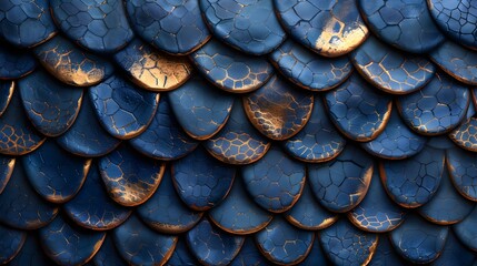 Fototapeta premium Luxurious Blue and Gold Snake Skin Pattern