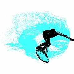surfista, tabla de surf, vector, surf, ola, surfer, grafico, mar, deporte