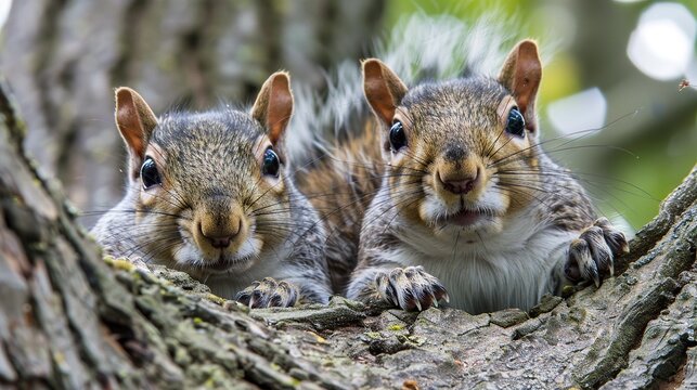 squirrels in the tree, ardillas en el &aacute;rbol