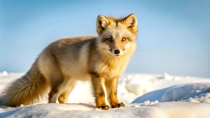 Obraz premium Arctic Fox in a Snowy Landscape