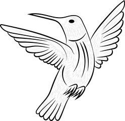Hummingbird made with minimalist lines