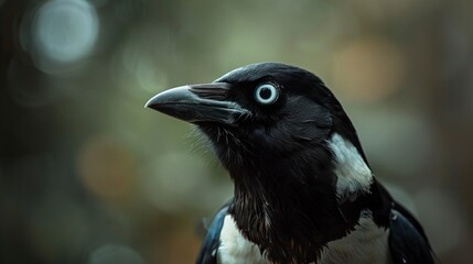 Portrait of a common magpie at Iguazu Falls, urraca pajaro, urracas