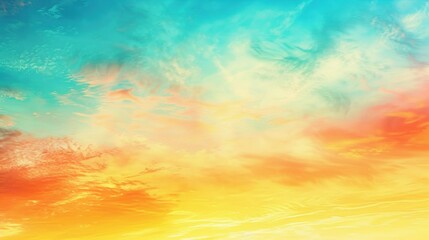 Gradient Rich Colors of a Dreamy Summer Sky: Fantasy Panoramic Sunset or Sunrise