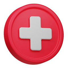 Obraz premium medical sign 3d icon isolated on the transparent background