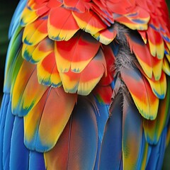 Obraz premium macaw feathers, Plumas de guacamayo 