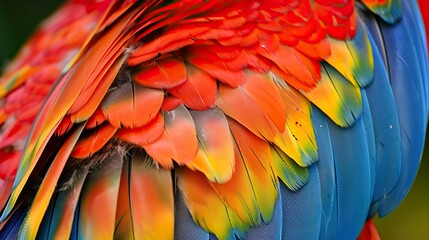 Obraz premium macaw feathers, Plumas de guacamayo 