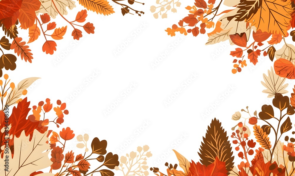 Wall mural Autumn Leaves Frame for a Seasonal Design, Generative AI