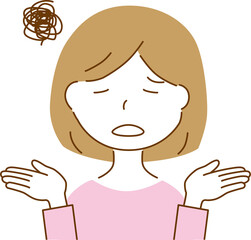 落ち込んでいる女性のイラスト
