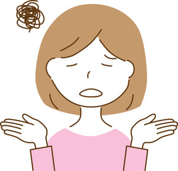 落ち込んでいる女性のイラスト
