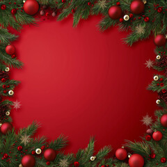 christmas background with branches and decorations