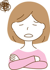 落ち込んでいる女性のイラスト
