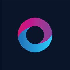 circle vector logo with 2 gradation colors