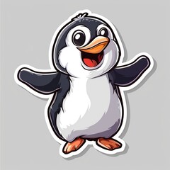 Naklejka premium high quality sticker of Chubby penguin, Die cut stickers