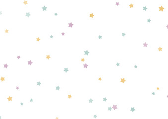 カラフルな星の水彩風イラスト