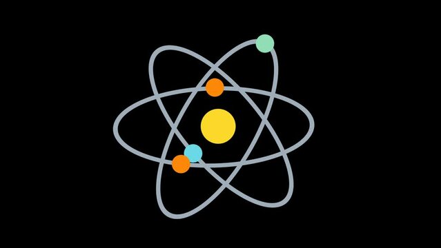 Four electron rotating Proton- atom animation MOV