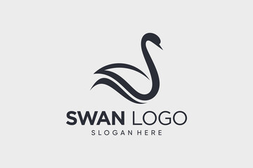Swan logo design vector illustration abstract with creative idea
