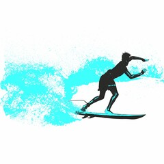 surfista, tabla de surf, vector, surf, ola, surfer, grafico, mar,  deporte
