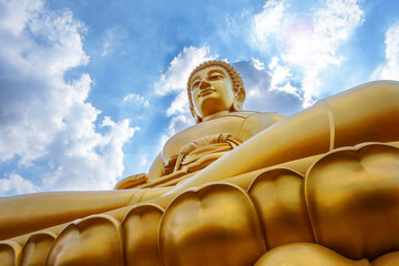 The Big Seated Buddha Statue (Buddha Dhammakaya Dhepmongkol) at Wat Paknam Phasi Charoen (temple)...