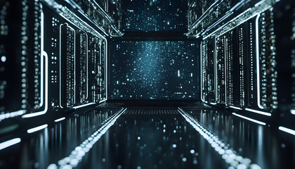 Futuristic Quantum Computing Data Center with Advanced Technology